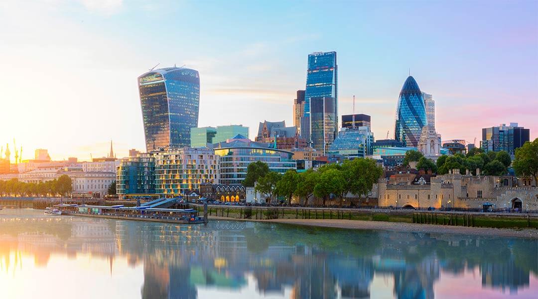 the view across the Thames of Otter's compliance offices in London.